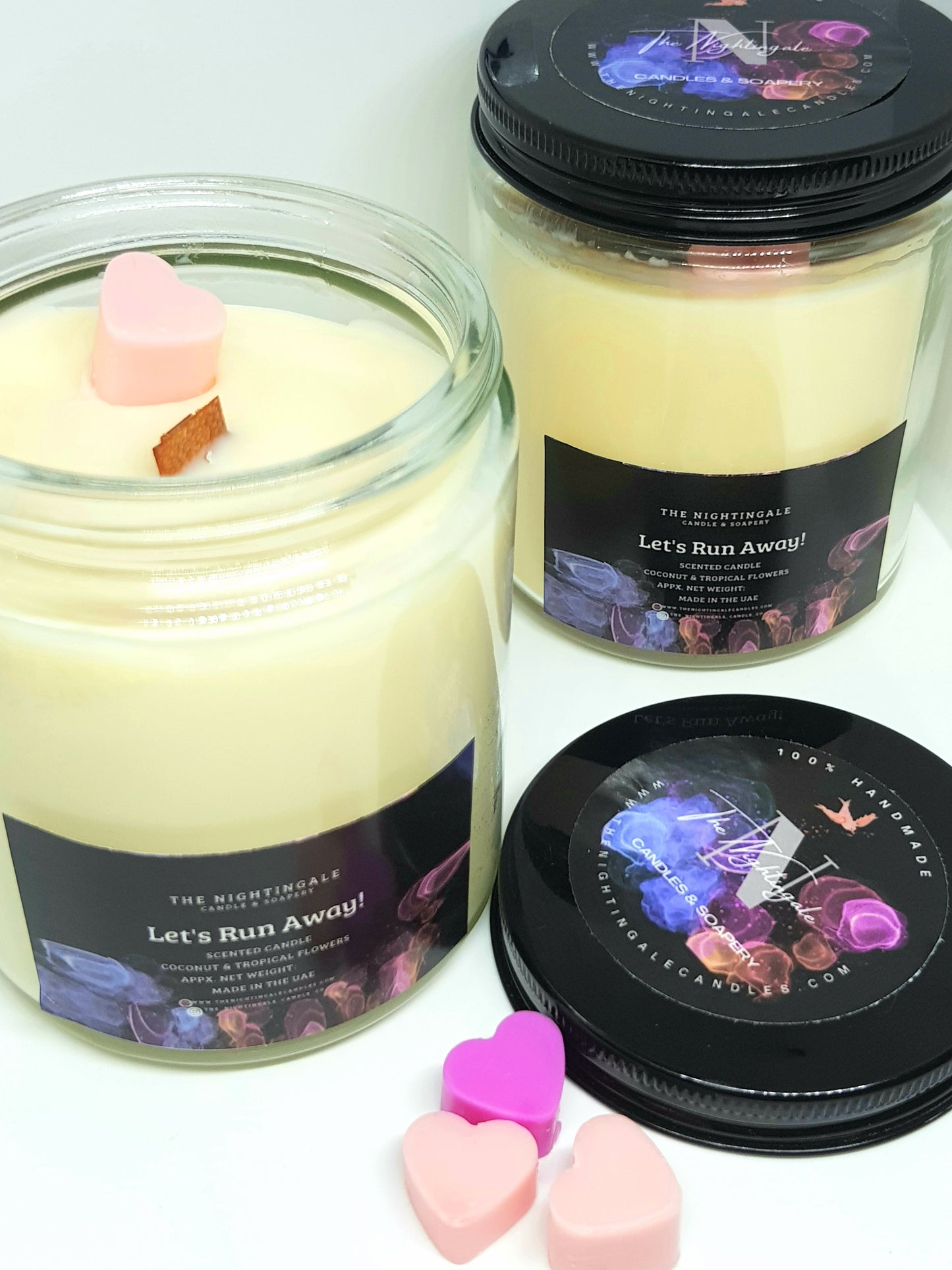 Let's Run Away/ glass jar candles 198grams