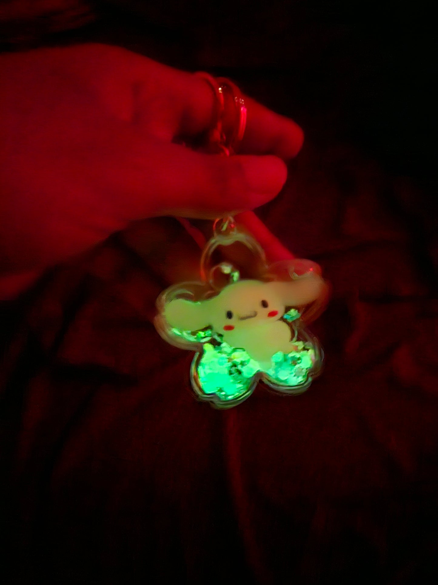 Glow in the dark cherry keychain